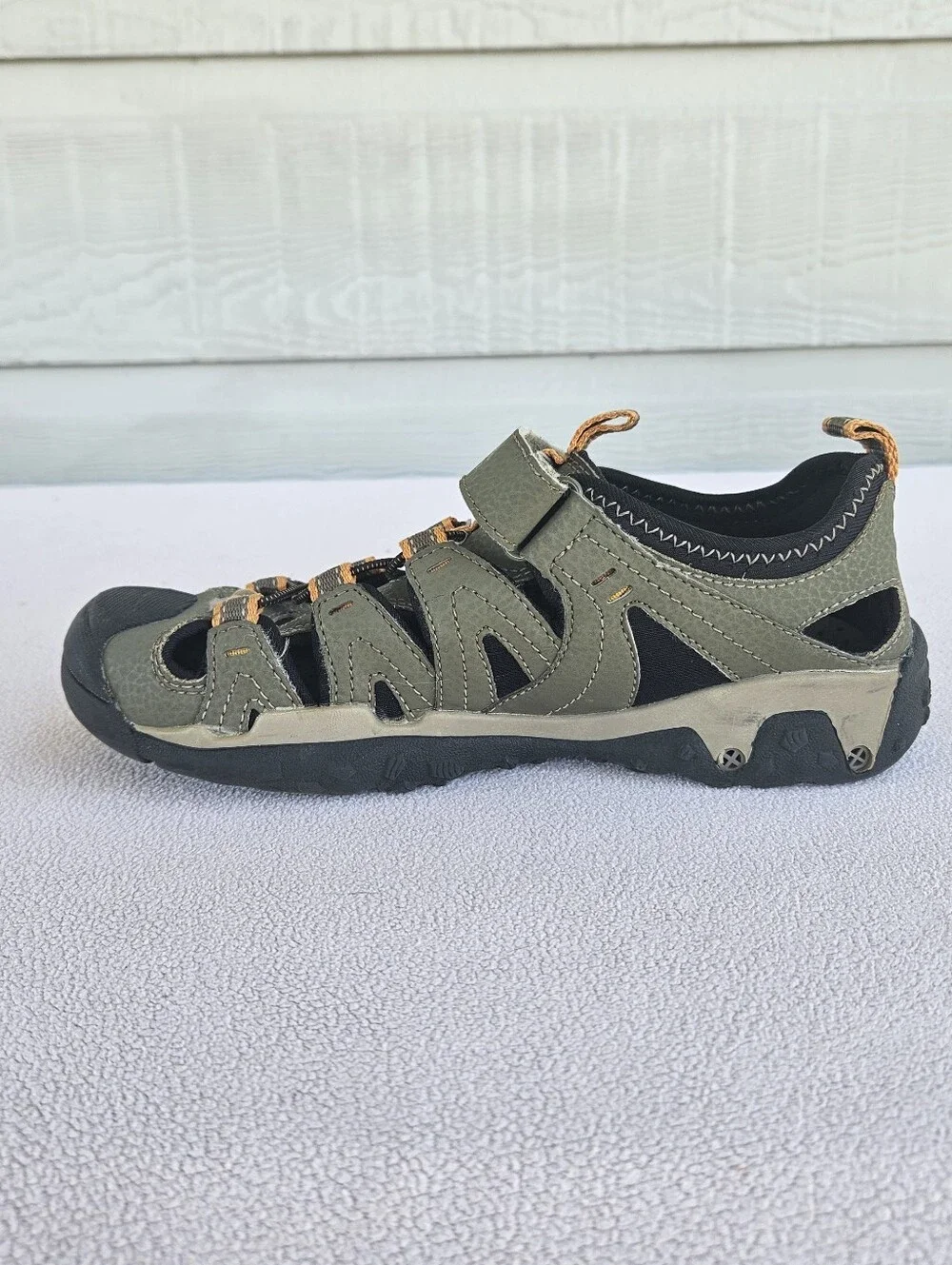 Sperry Top-Sider Wet Tech Fisherman Hiking Sandals Youth SZ 3 Olive Green Black